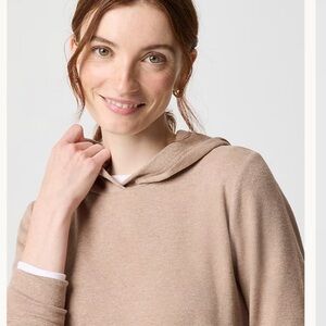 J .Crew Factory Knit Hoodie in Cloudspun Yarn – Heather Mushroom
